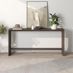 Henn&Hart 64'' Wooden Rectangular Console Table Entryway Table, Sofa Table with Wooden Storage Shelf for Entryway, Living Room, Couch, Hallway, or Office, Alder Brown