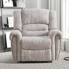 INZOY Recliner Chair, Heavy Duty Manual Reclining Sofa Single Lounge Sofa for Living Room, Home Theater Seating, White