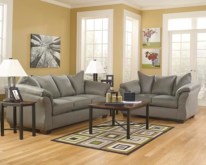 Signature Design by Ashley Darcy Casual Plush Loveseat, Grayish Brown