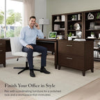 Bush Furniture 2 Drawer Lateral File Cabinet, Letter and Legal-Size Document Storage for Home or Professional Office, Somerset Collection, Mocha Cherry