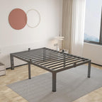 ROIL 14 inch Twin Bed Frames with Headboard Hole and Round Corner Legs Mattress Retainers 3500LBS Heavy Duty Steel Slats No Box Spring Needed Platform Noise-Free Easy Assembly