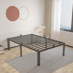 ROIL 14 inch Twin XL Bed Frames with Headboard Hole and Round Corner Legs Mattress Retainers 3500LBS Heavy Duty Steel Slats No Box Spring Needed Platform Noise-Free Underneath Storage