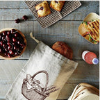 Linen Bread Bag – Reusable Linen Bags for Homemade Bread & Sourdough | Cloth Bags for Sourdough, Artisan Loaves, & Pastries | Unbleached Natural Fabric with Drawstring Closure, 3-Pack, 11 x 15"