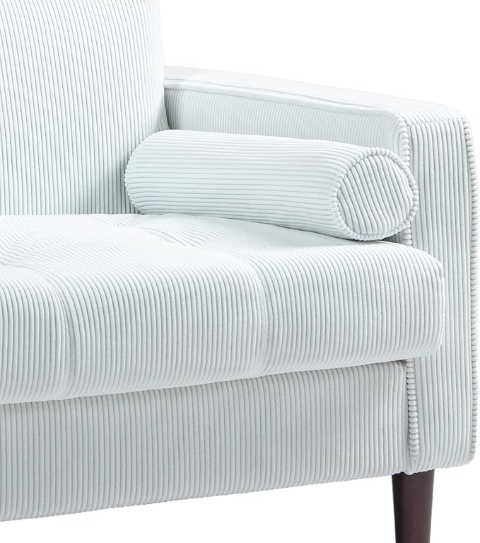 Oversized Accent Chair Set of 2, Corduroy Fabric Mid Century Modern Armchair with Large Seat for Living Room Bedroom Reading