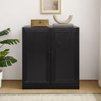Crosley Furniture Essen Stackable Kitchen Pantry Storage Cabinet with Doors and Shelves, Accents Cabinets, Black