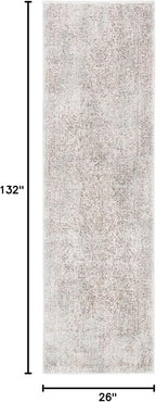 SAFAVIEH Evoke Collection Runner Rug - 2'2" x 11', Ivory & Taupe, Distressed Design, Non-Shedding & Easy to Clean, Ideal for Foyer, Bedroom, Kitchen, Hallway (EVK256E)