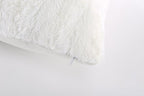 Cheer Collection Faux Fur Throw Pillows - Decorative Pillows for Couch, Bed Throw Pillows, White Accent Pillows for Bedroom or Living Room Aesthetic, Set of 2 Furry Throw Pillows, 18”x18”