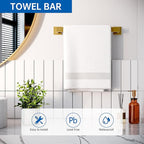 10-Piece Bathroom Hardware Accessories Set, 23.6 Inch SUS304 Stainless Steel Towel Bar Set, Wall Mounted Bathroom Towel Holders, Towel Hooks with Toilet Paper Holder