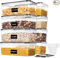 Vtopmart Airtight Food Storage Containers with Lids 8PCS Set 3.2L, Plastic Spaghetti Container for Pasta organizer, BPA Free Air Tight House Kitchen Pantry Organization