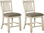 Signature Design by Ashley Bolanburg 24" Counter Height Farmhouse Barstool, 2 Count, Antique White