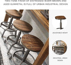 Signature Design by Ashley Torjin Industrial 24" Adjustable Height Barstool, 2 Count, Brown