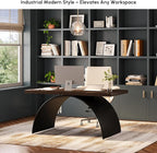 homary 63" Industrial Style Office Writing Desk, Walnut Desk Modern Computer Desk Home & Office Furniture Modern Computer Desk