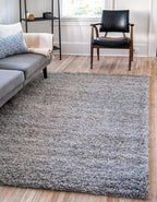 Unique Loom Solid Shag Collection Area Rug (2' 2" x 3' 1" Rectangle, Cloud Gray)