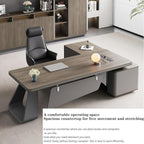 L Shaped Executive Desk, 110.2 inch Large Executive Computer Desk Set Drawers and Lockable, Power Socket and USB Port Storage, Without Display Racks and Bookshelves