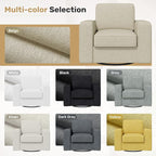 Swivel Accent Sofa Chair Set of 4, Modern Comfy Oversized Upholstered Cushion Back Armchair in Linen 1pcs for Living Room, Bedroom, Reading Room(Beige)
