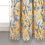 Lush Decor Dolores Light Filtering Window Panels, Pair, 52" W x 63" L, Yellow - Floral Curtains for Bedroom - Vintage Curtains - Coquette Room Decor
