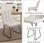 45.3 Inch Round Dining Table Set for 4, Mid Century Modern Small Coffee Set for Dining Room Kitchen Apartment (Cream Table + 4 U-Shaped White Chairs)
