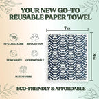 FEBU Swedish Dishcloths for Kitchen | 5 Pack Floral Reusable Paper Towels Washable | Swedish Dish Towels | Non-Scratch Cellulose Sponge Cloths | No Odor, Biodegradable Cleaning Cloths