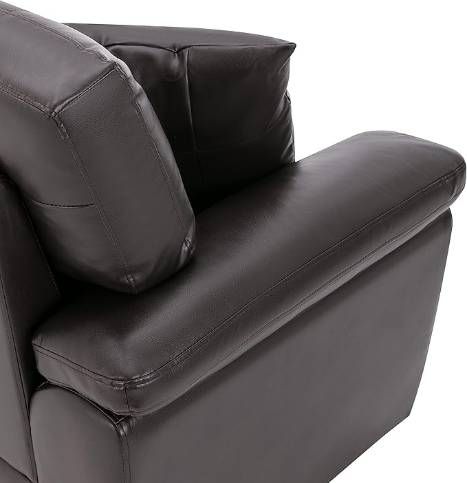 Morden Fort Faux Leather Chairs Set of 2, Modern Luxury Leather Sofa Chair Easy Clean Skin-Friendly Leather Accent Armchairs for Living Room Apartment Office Lounge Comfy Reading Chairs, Chocolate