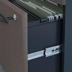 Bush Business Furniture Series A 48W Corner Desk with 36W Return and Mobile File Cabinet in Slate and White Spectrum