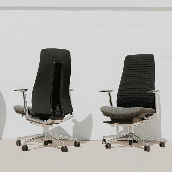 Haworth Fern Ergonomic Office Chair – Stylish and Innovative Desk Chair with Digital Knit Finish - with Lumbar Support (Heathered Grey)