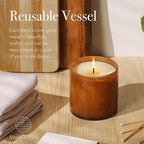 LAFCO New York Signature Candle, Amber Black Vanilla - 15.5 oz - 90-Hour Burn Time - Reusable, Hand Blown Glass Vessel - Made in The USA