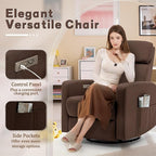 Power Swivel Recliner Chairs for Adults, Electric Glider Rocking Chair Nursery, Glider Recliner Nursery Chair with Classified Side Pocket, Nursery Rocking Chairs with USB and Type-C Ports