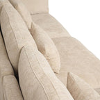 Cloud Modular Sectional Sofa with Ottoman,154" Sectional Sofa Bed Sleeper Couch for Living Room,Convertible Couch Deep Seat for Office Apartment,Covers Washable&Replaceable,Khaki