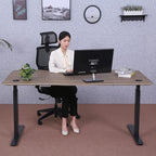 ApexDesk Elite Pro Series 71" x 33" Electric Height Adjustable Stand up Desk, Sit Stand Home Office Desk, Computer Desk - Curved Teakwood