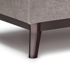 SIMPLIHOME Owen 34 inch Wide Mid Century Modern Rectangle Tray Top Small Coffee Table Storage Ottoman in Distressed Grey Vegan Faux Leather, Assembled, For the Living Room, Entryway and Family Room