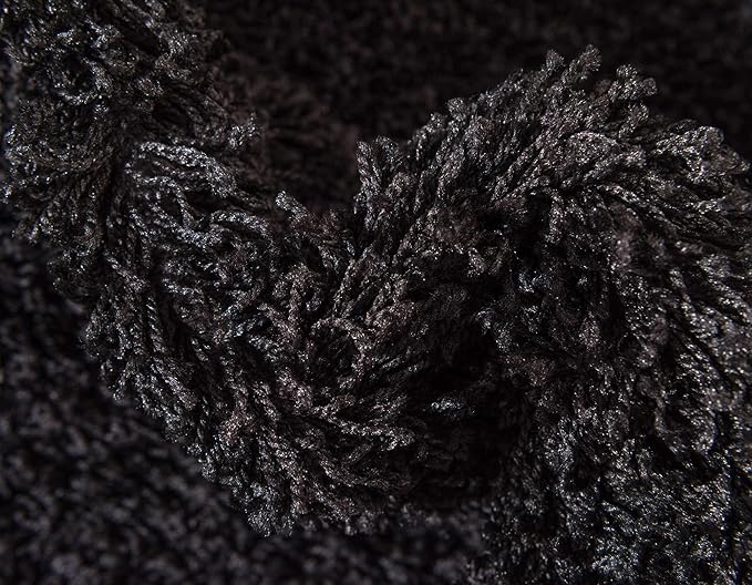 Unique Loom Solid Shag Collection Area Rug (7' 10" x 10' Rectangle, Jet Black)