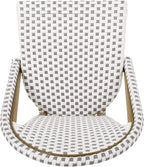 Christopher Knight Home Philomena Outdoor French Bistro Chair (Set of 4), Gray + White + Bamboo Print Finish