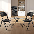 10 Pack Folding Chair, 700 lb Weight Capacity,Indoor/Outdoor Heavy Duty Foldable Chairs for Restaurants, Kitchens, Picnics, Races, Parties & Weddings. (10, Black)