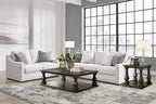 Signature Design by Ashley Maitelynn Contemporary Loveseat with Accent Pillows, Reversible Cushions and Sloped Arms, Light Gray