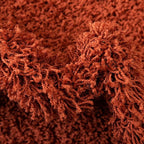 Unique Loom Solid Shag Collection Area Rug (5' 3" Round, Terracotta)