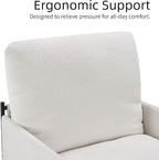 FLEXISPOT Accent Chair for Living Room,Arm Chair for Bedroom,with Wide Large Plus Size Cushion,Metal Frame,Reading Bedroom Chair Armchair for Home/Office/Cafe/Apartment/Waiting Room,White