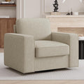 Swivel Accent Chair, FSC Certified Single Sofa 36'' Width Extra Wide Mid-Century Modern Armchair 1 pcs for Living Room, Bedroom, Office-Beige