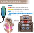 Power Lift Recliner Chair Recliners for Elderly,Lay Flat Velvet Tufted Recliner with Heat and Massage,Dual Motor Lounge Recliners for Living Room