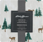 Eddie Bauer - Twin Sheets, Cotton Flannel Bedding Set, Brushed For Extra Softness, Cozy Home Decor (Deer Hollow, Twin)