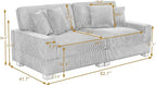 Modular Sectional Couches for Living Room, 82.6" Modern Loveseat 2-Seater Sofa Couch, Upholstered Couches for Living Room Bedroom, Orange