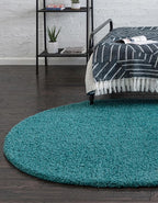 Unique Loom Solid Shag Collection Area Rug (3' 3" x 5' 3" Oval, Deep Aqua Blue)