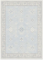 RUGGABLE Washable Vintage Area Rug – Verena Soft Blue 5x7, Stain-Resistant, Non-Slip – Medium Machine Washable Rugs for Living Room, Bedroom, Hallway, Entryway & Office–with Standard Pad