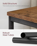 VASAGLE Side Table, Small End Table, Nightstand for Living Room, Bedroom, Office, Bathroom, Rustic Brown and Black ULET271B01