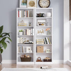 75" Tall Bookshelf, 6-Tier Floor Standing Bookcase with Adjustable Shelves, 24" Wide Open Storage Shelf, Modern Display Organizer for Home Office, Living Room, Bedroom, Study