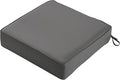 Classic Accessories Montlake Water-Resistant 25 x 25 x 5 Inch Square Outdoor Seat Cushion, Patio Furniture Chair Cushion, Light Charcoal Grey, Outdoor Cushion Cover