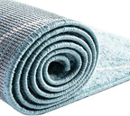 Unique Loom Trellis Frieze Collection Area Rug - Geometric (2' x 6' 1" Runner Light Blue/Ivory)