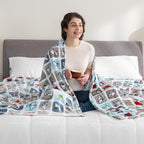 Berkshire Blanket Peanuts® VelvetLoft® Cute Character Snoopy Plush Blanket,Woof Blue,Full/Queen 90 in x 90 in (Official Peanuts® Product)