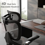 Ergonomic Office Chair, Mesh Home Office Desk Chair with Adjustable Lumbar Support, Computer Chair with Headrest, 5D Armrest,90-130°Tilt, 300lbs BIFMA Certified, Model Zen (Grey)