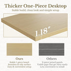 70" Standing Desk with Storage, Executive Electric Height Adjustable Stand Up Desk with AC/USB and Privacy Panel, Large One-Piece Destop, Fluted Computer Desk for Home Office, Light Walnut