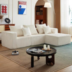 102" Modular Sectional Sofa for Living Room,Boneless Couch in A Box with Ottoman,Memory Foam Sectional Couches for Apartment,Cloud Couch No Assembly Required,Beige